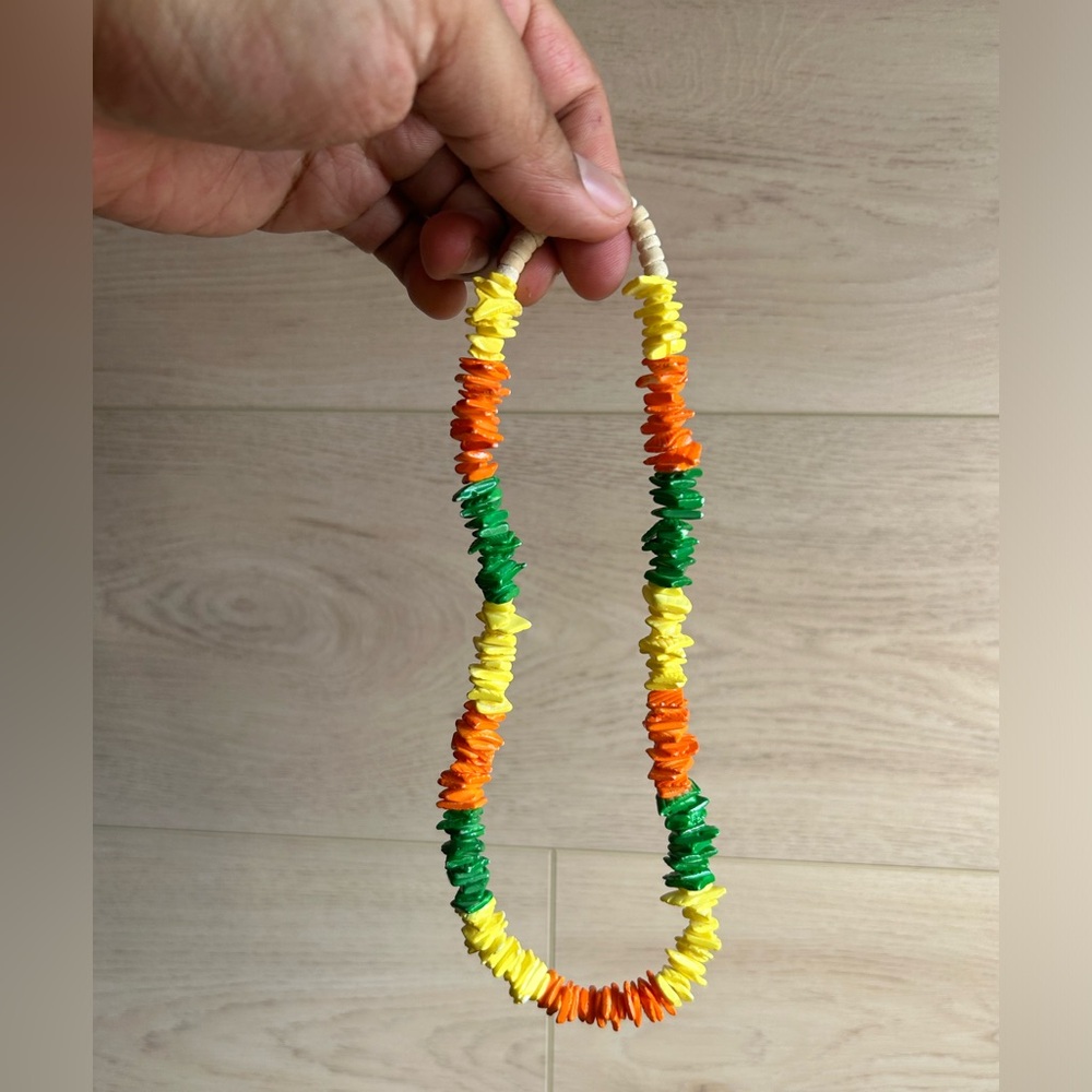 Puka Shell Necklace, ,Rasta Style size 16”